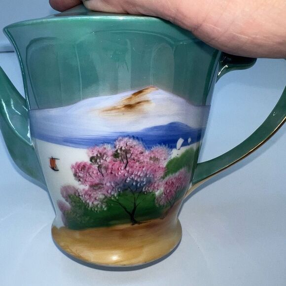 Vintage Lusterware Hand Painted Teapot - Picture 2 of 10